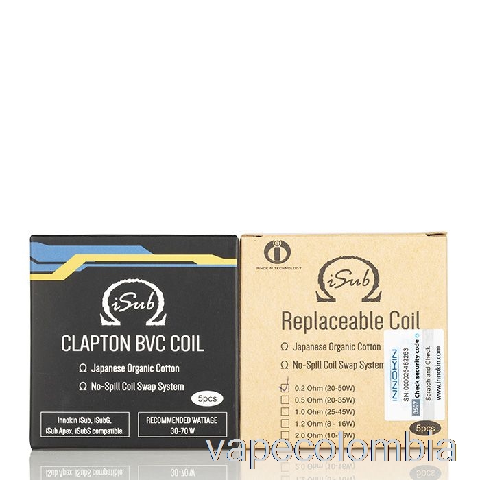 Kit Vape Completo Resistencias De Repuesto Innokin Isub Bobinas De 0.5ohm